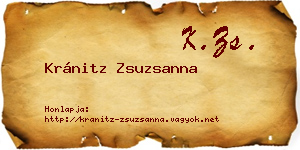 Kránitz Zsuzsanna névjegykártya