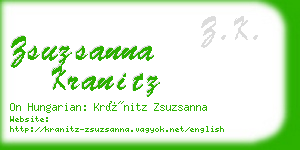 zsuzsanna kranitz business card